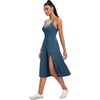 Athletic Dress with Built in Shorts & Bra Adjustable Straps Workout Dress for Tennis Golf Midi Dresses for Women(Indigo)