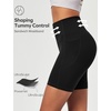 Ewedoos Biker Shorts Women Tummy Control Compression Shorts for Women 6″ No Front Seam Yoga Gym Workout Running with Pockets(Black)