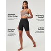 Ewedoos Biker Shorts Women Tummy Control Compression Shorts for Women 6″ No Front Seam Yoga Gym Workout Running with Pockets(Black)