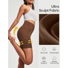 Ewedoos Biker Shorts Women Tummy Control Compression Shorts for Women 6″ No Front Seam Yoga Gym Workout Running with Pockets(Brown)