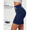 Ewedoos Biker Shorts Women Tummy Control Compression Shorts for Women 6″ No Front Seam Yoga Gym Workout Running with Pockets(True Navy)