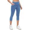 Ewedoos Jeggings for Women Pull On Capri Leggings with Pockets for Women Stretchy Capri Jeans Denim Capris Pants Casual(Baby Blue)