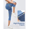 Ewedoos Jeggings for Women Pull On Capri Leggings with Pockets for Women Stretchy Capri Jeans Denim Capris Pants Casual(Baby Blue)