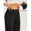 Ewedoos Wide Leg Cropped Jeans for Women Stretchy High Waisted Sweatpant Pull On Jeans Ankle Trendy Causal Denim Pants Short(Black)