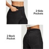Ewedoos Wide Leg Cropped Jeans for Women Stretchy High Waisted Sweatpant Pull On Jeans Ankle Trendy Causal Denim Pants Short(Black)