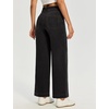 Ewedoos Wide Leg Cropped Jeans for Women Stretchy High Waisted Sweatpant Pull On Jeans Ankle Trendy Causal Denim Pants Short(Black)