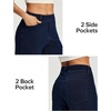 Ewedoos Wide Leg Cropped Jeans for Women Stretchy High Waisted Sweatpant Pull On Jeans Ankle Trendy Causal Denim Pants Short(Dark Blue)