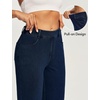 Ewedoos Wide Leg Cropped Jeans for Women Stretchy High Waisted Sweatpant Pull On Jeans Ankle Trendy Causal Denim Pants Short(Dark Blue)
