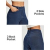Ewedoos Wide Leg Cropped Jeans for Women Stretchy High Waisted Sweatpant Pull On Jeans Ankle Trendy Causal Denim Pants Short(Light Blue)