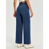 Ewedoos Wide Leg Cropped Jeans for Women Stretchy High Waisted Sweatpant Pull On Jeans Ankle Trendy Causal Denim Pants Short(Light Blue)