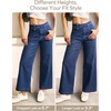 Ewedoos Wide Leg Cropped Jeans for Women Stretchy High Waisted Sweatpant Pull On Jeans Ankle Trendy Causal Denim Pants Short(Light Blue)