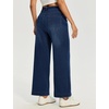 Ewedoos Wide Leg Cropped Jeans for Women Stretchy High Waisted Sweatpant Pull On Jeans Ankle Trendy Causal Denim Pants Short(Whiskers Dark Blue Wash)