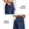 Ewedoos Wide Leg Cropped Jeans for Women Stretchy High Waisted Sweatpant Pull On Jeans Ankle Trendy Causal Denim Pants Short(Whiskers Dark Blue Wash)