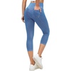 Ewedoos Jeggings for Women Pull On Capri Leggings with Pockets for Women Stretchy Capri Jeans Denim Capris Pants Casual(Baby Blue)
