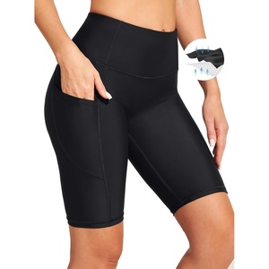 Ewedoos Women’s Swim Shorts Tummy Control UPF50+ High Waisted Swim Bottoms Long Swim Board Shorts for Women with Pockets(Black)