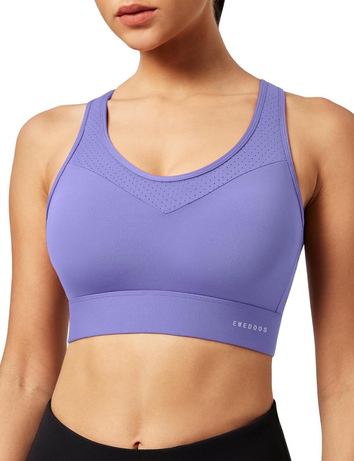 image:imageEwedoos Sports Bras for Women High Support High Impact Sports Bra for Large Bust Racerback Push Up Workout Running BraLavender