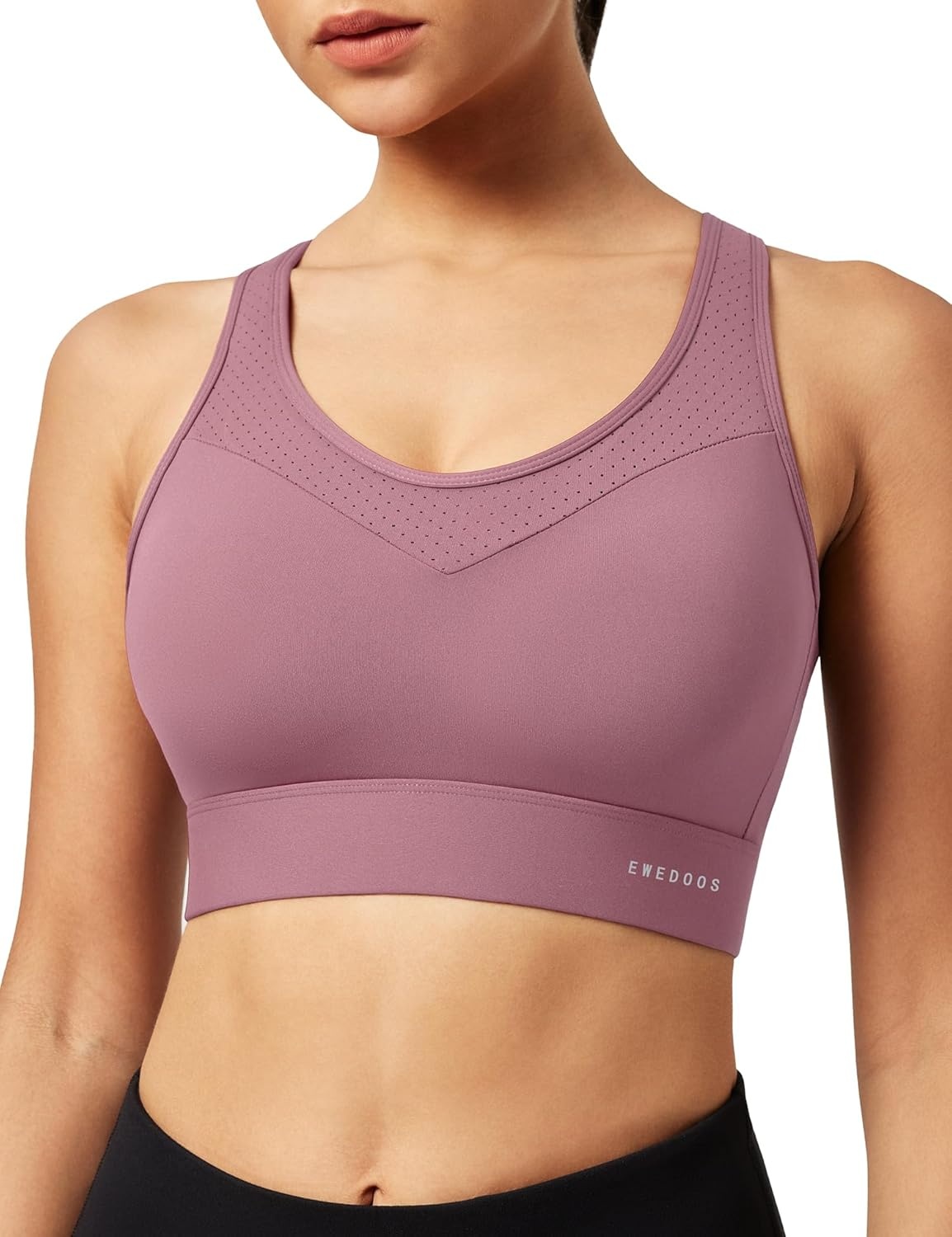 image:imageEwedoos Sports Bras for Women High Support High Impact Sports Bra for Large Bust Racerback Push Up Workout Running BraPink