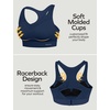 Ewedoos Sports Bras for Women High Support High Impact Sports Bra for Large Bust Racerback Push Up Workout Running Bra(New Blue)