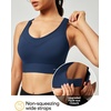 Ewedoos Sports Bras for Women High Support High Impact Sports Bra for Large Bust Racerback Push Up Workout Running Bra(New Blue)