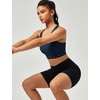 Ewedoos Sports Bras for Women High Support High Impact Sports Bra for Large Bust Racerback Push Up Workout Running Bra(New Blue)