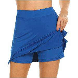 Robe d&rsquo;invité de mariage pour femme – Jupe de performance active pour tennis, sport, course à pied – Jupe légère pour femme(Bleu)