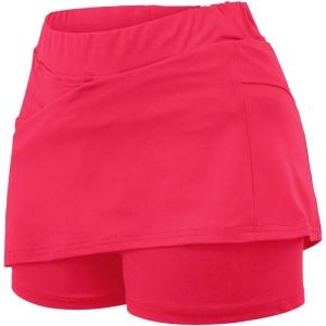 HUIFUAO Jupes de Tennis pour Femmes avec Poche Grande Taille pour Femmes, Jupe-Short pour l&rsquo;été, Le Golf, l&rsquo;athlétisme, Le Yoga, la Gym, la Course à Pied(Z03 Rose Vif)