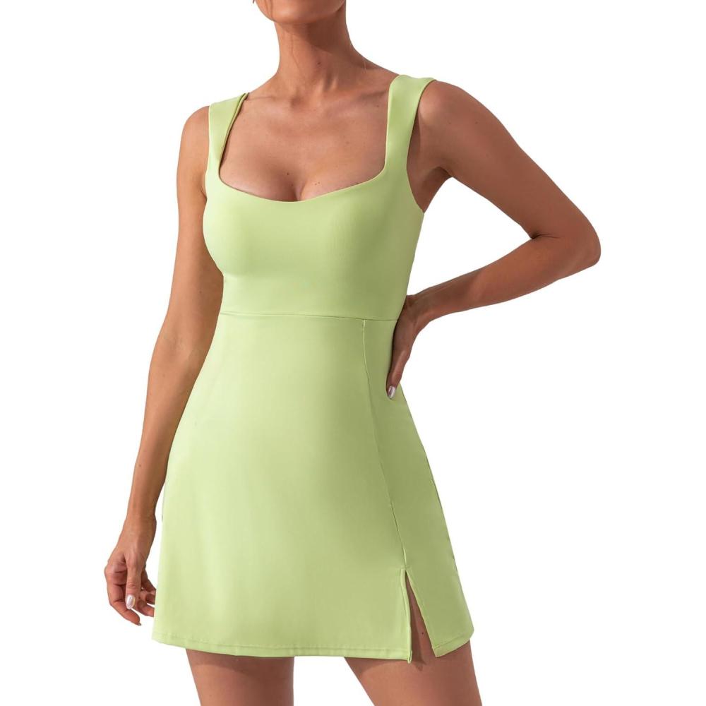 imageSEAUR Robe de Tennis Femme Robe de Golf sans Manches Filles Robe Mini Dame Robes de Sport AthltiqueVert