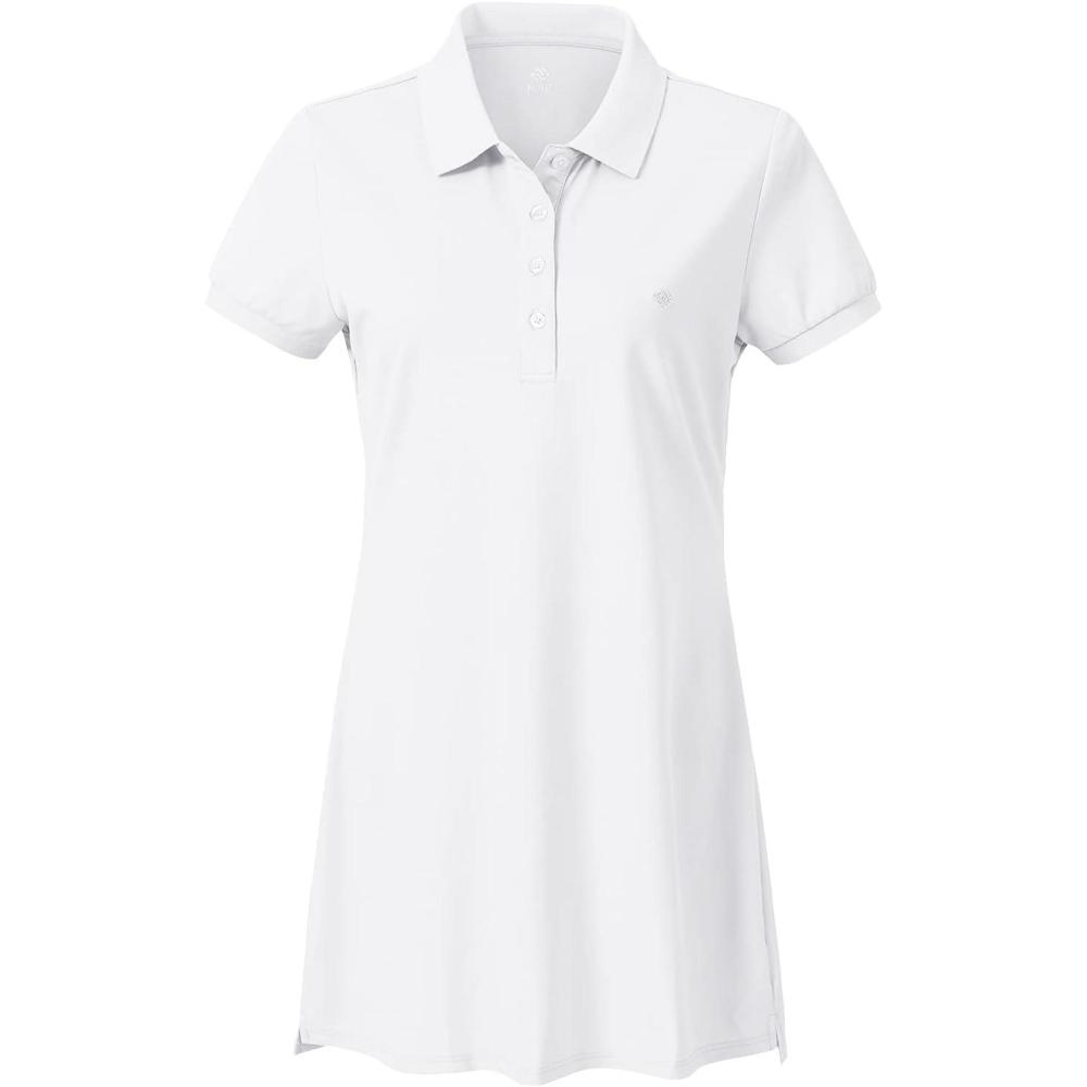 imageFemme Polo Robe Manches Courtes Coton Sport Tennis Golf DressBlanc