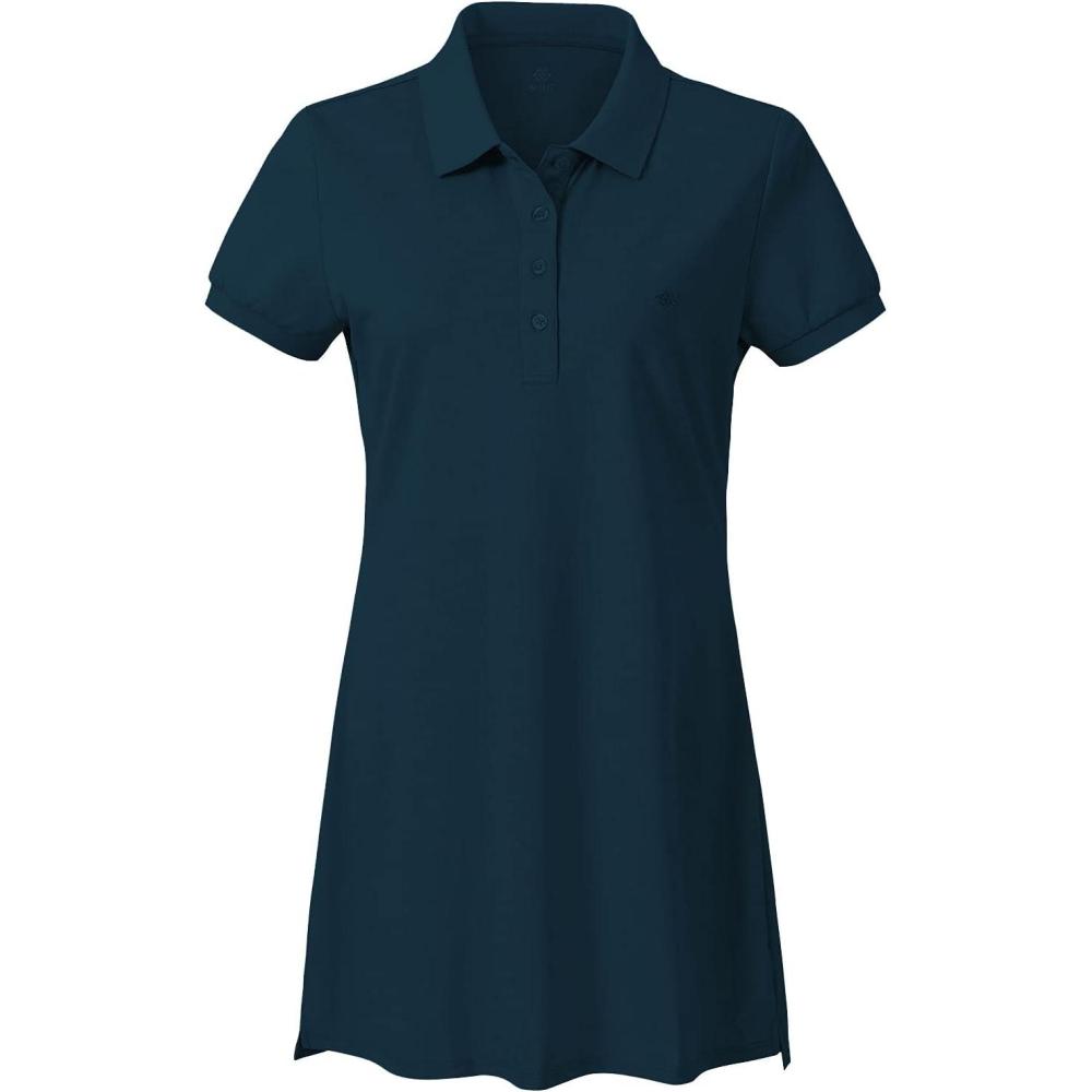 imageFemme Polo Robe Manches Courtes Coton Sport Tennis Golf DressVert Fonc