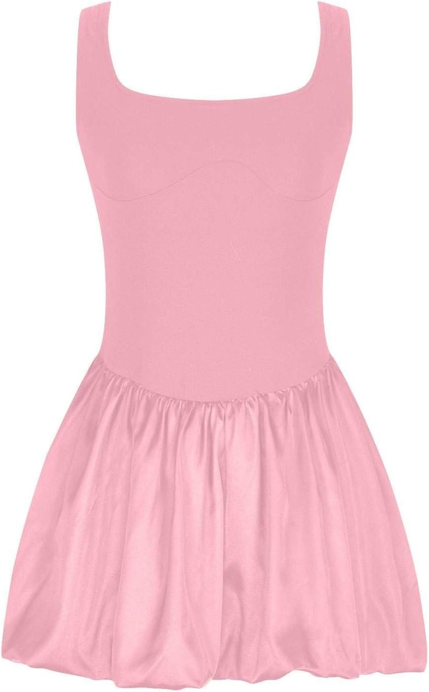 imageRobe de tennis pour femme Taille sexy Couleur unie Patchwork Robe dt courte Rose XXL