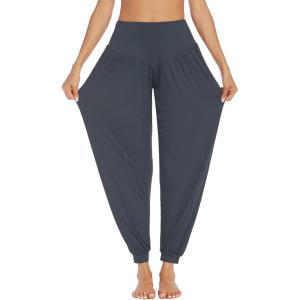 PINSPARK Pantalons de Yoga Femmes Sarouel Long de Yoga Sport de Jogging Courbes Sarouel Surdimensionné de Loisirs de Sport élégants(Gris)
