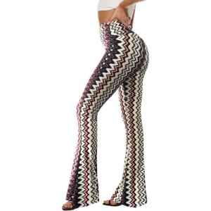 Sundwudu Leggings de yoga à pattes d&rsquo;éléphant, ajustés aux cuisses et aux genoux, taille haute, doux et élégants pour femme, noir(5-retro Bordeaux)