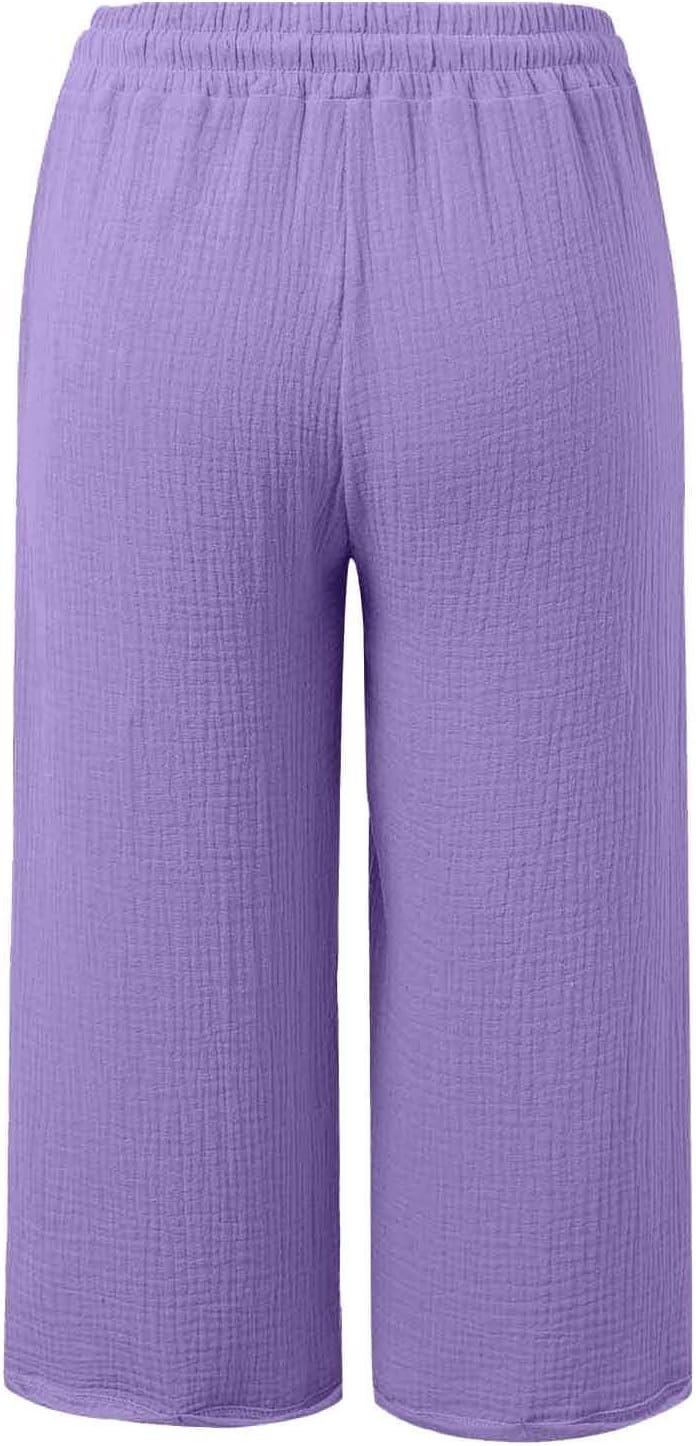 image:imageGenerisch 2026 Pantalon de loisirs jambes droites Taille haute Sport Pantalon ampleLilas