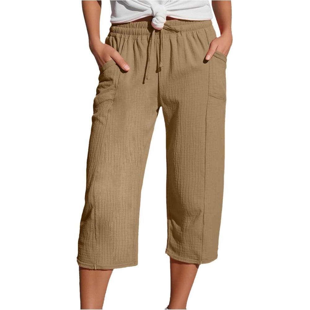 image:imageGenerisch 2026 Pantalon de loisirs jambes droites Taille haute Sport Pantalon ampleMarron