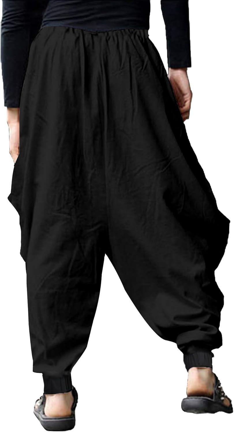 image:imageYAOHUOLE Pantalon de Sport Homme Sarouel Dcontract Baggy Elastique Harme PantsNoir