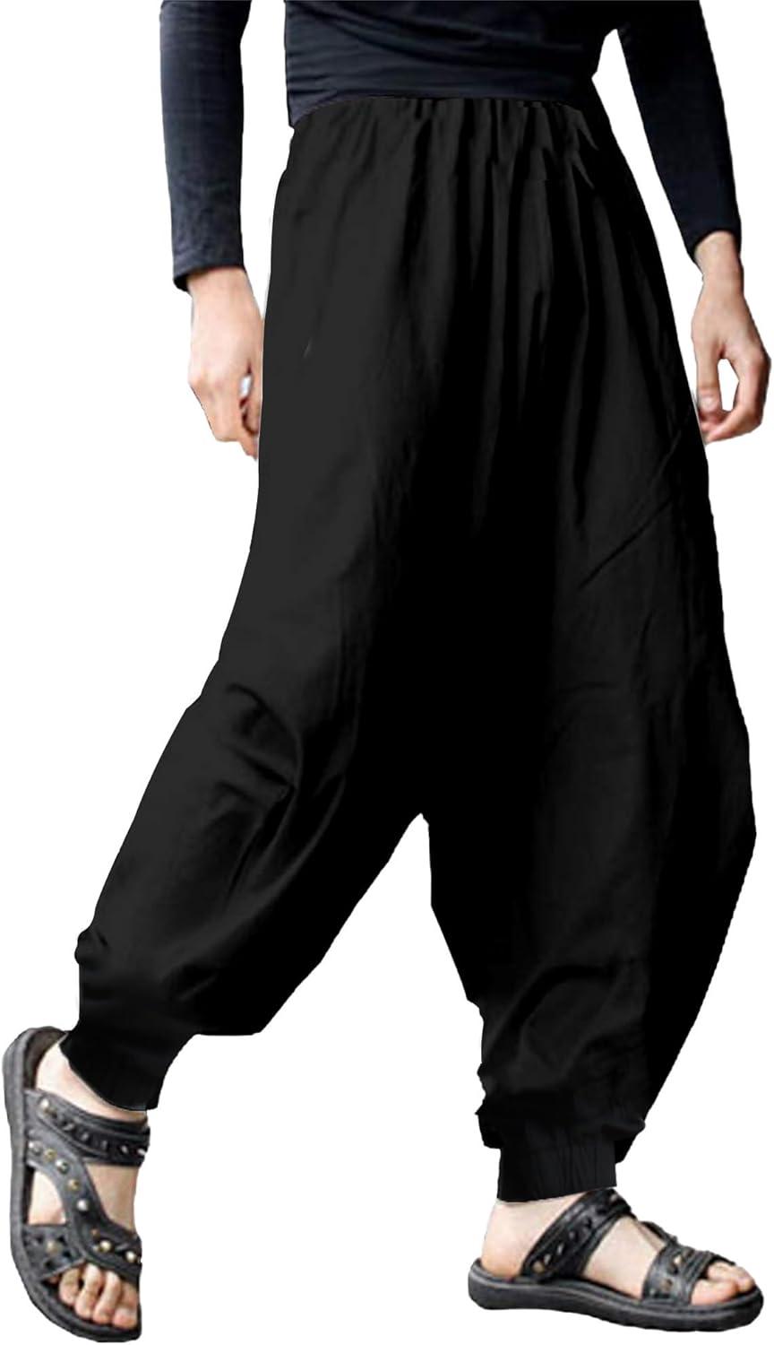 image:imageYAOHUOLE Pantalon de Sport Homme Sarouel Dcontract Baggy Elastique Harme PantsNoir