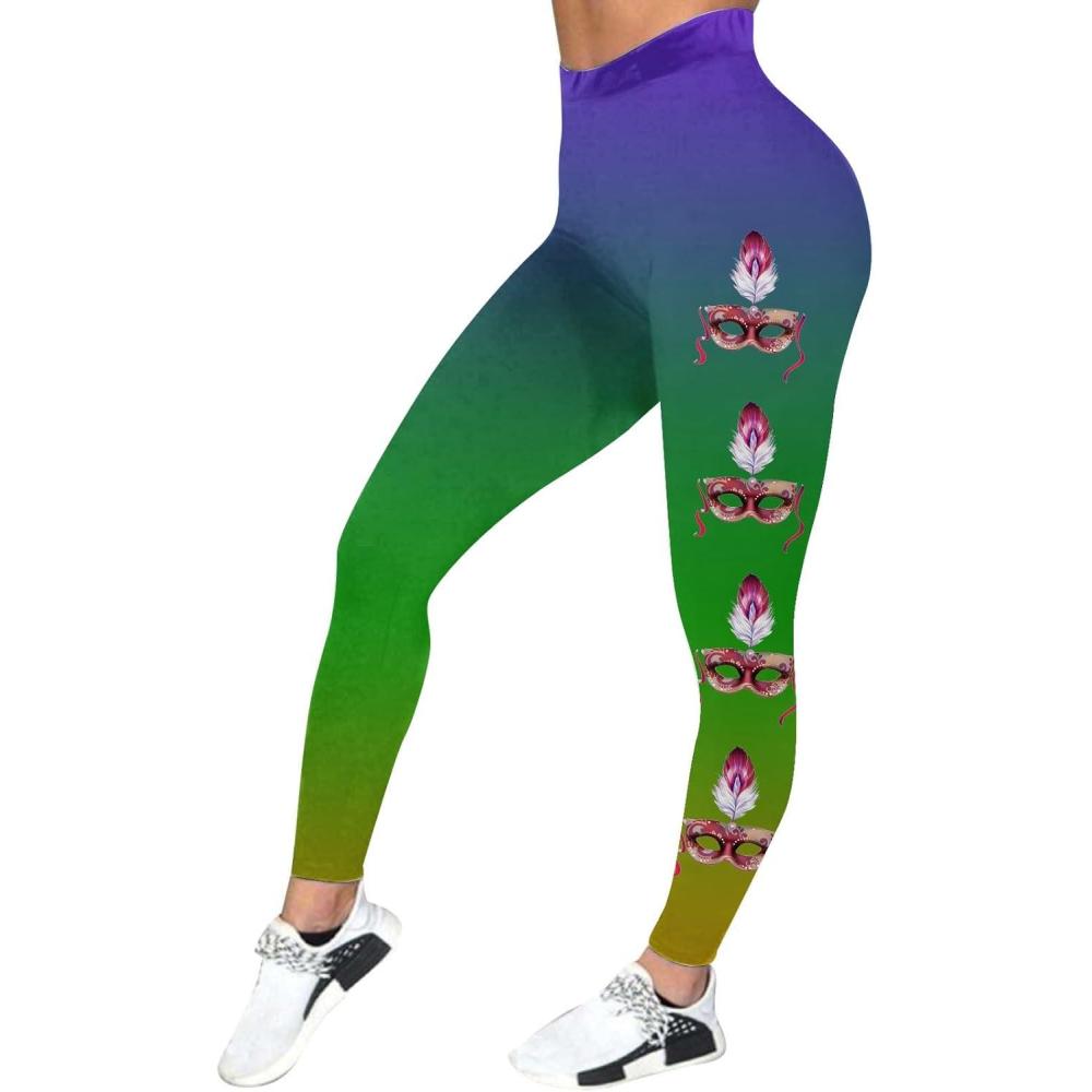 image:imageGenerisch Femmes Carnaval Impression Plumes Pantalons de Sport Dcontract Yoga Pantalons Gutres la ModeRose