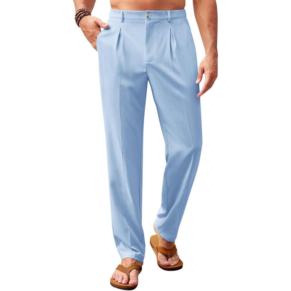 image:imagePantalon dcontract pour homme  Taille lastique  Pantalon de yoga lger  Coupe ample  Pantalon dtBleu Ciel