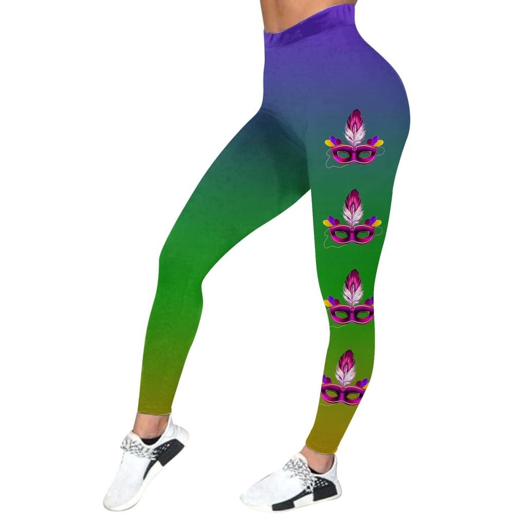 image:imageGenerisch Femmes Carnaval Impression Plumes Pantalons de Sport Dcontract Yoga Pantalons Gutres la Mode Rose S