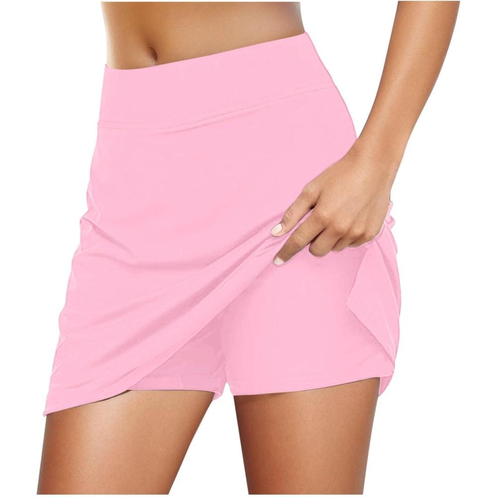 image:imageJupe de tennis pour femme Pour le yoga le sport Courte Pour les loisirs et lentranement Rose S