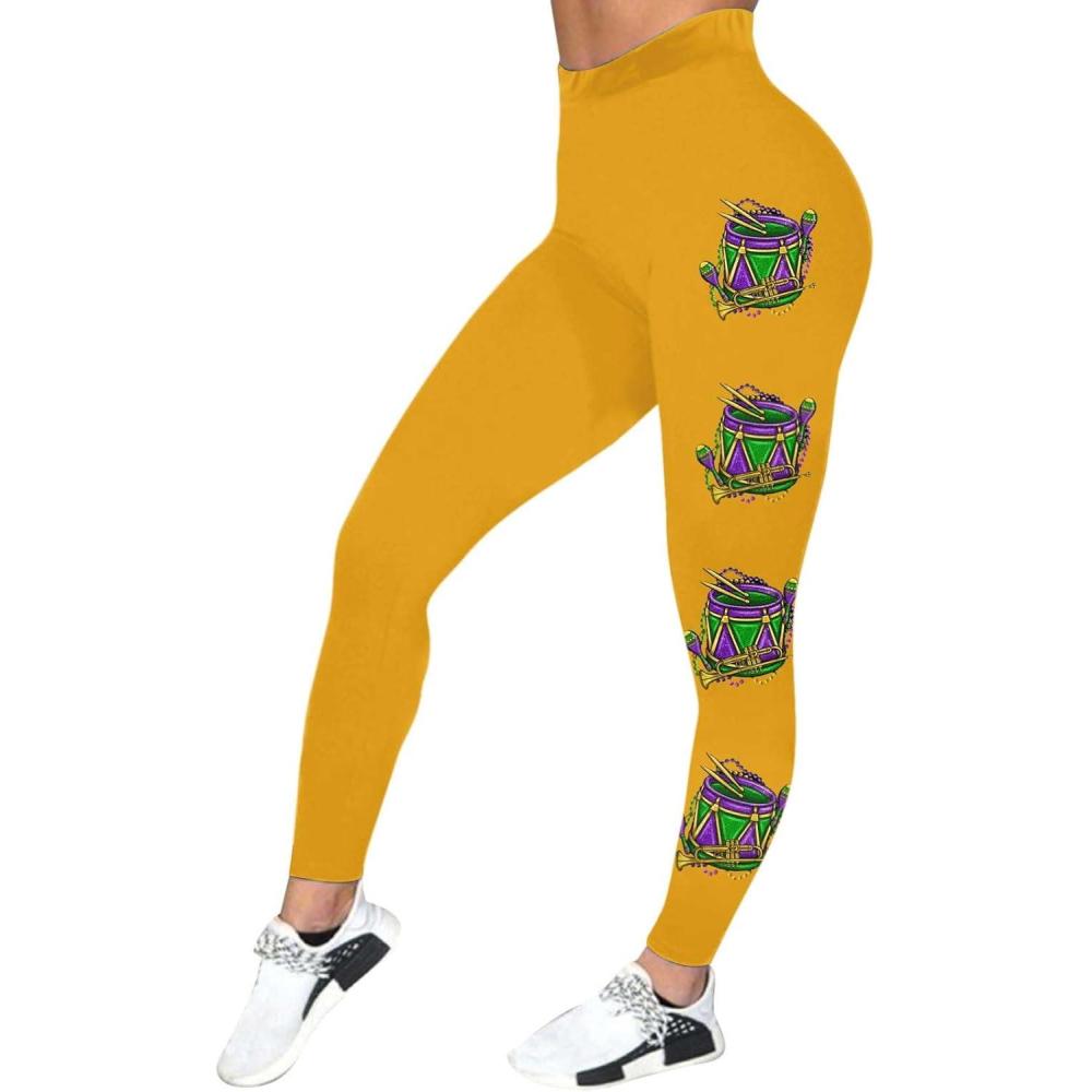 image:imageGenerisch Femmes Casual Sport Yoga Pantalons Color Imprim Mode LeggingsJaune